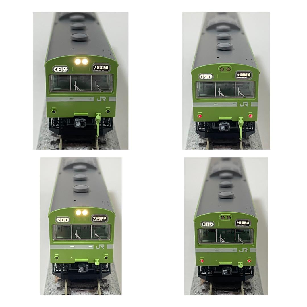 加工品 TOMIX 98422 103系 黒サッシ　ウグイス色　基本セット