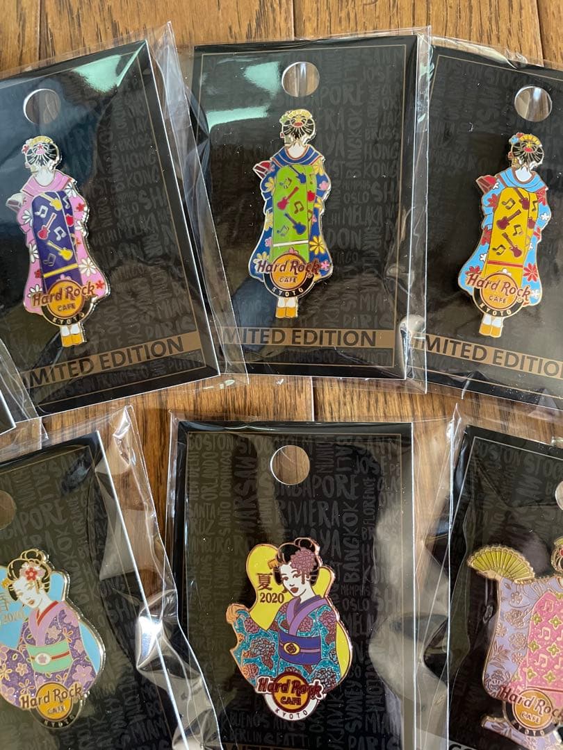 kkc　ハードロックカフェ　舞妓　着物　ピンバッジ　京都店限定　８個セット