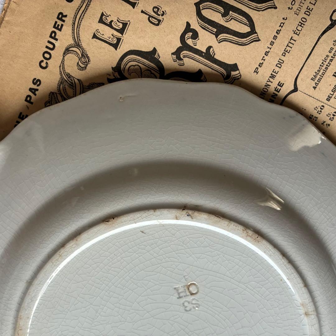 Sarreguemines フランス　アンティーク　プレート fontanges