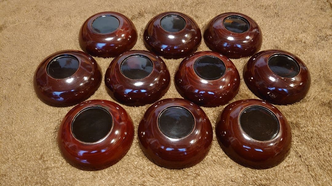 輪島塗　漆器　金蒔絵　蒔絵　ひねり文様　豆皿　菓子皿　１０客