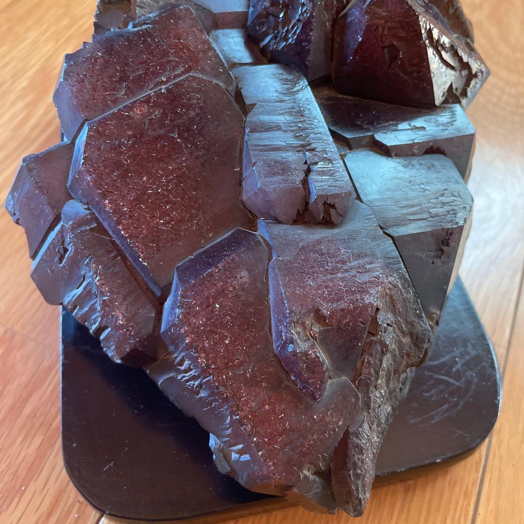 天然石 ダークレッド 結晶アート