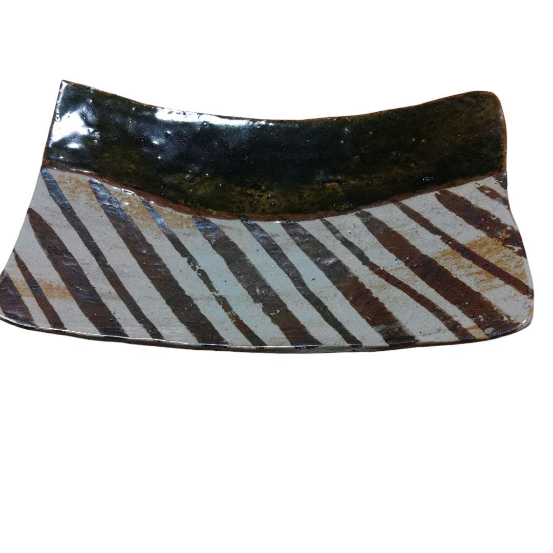 北大路魯山人　織部まな板皿　共箱付