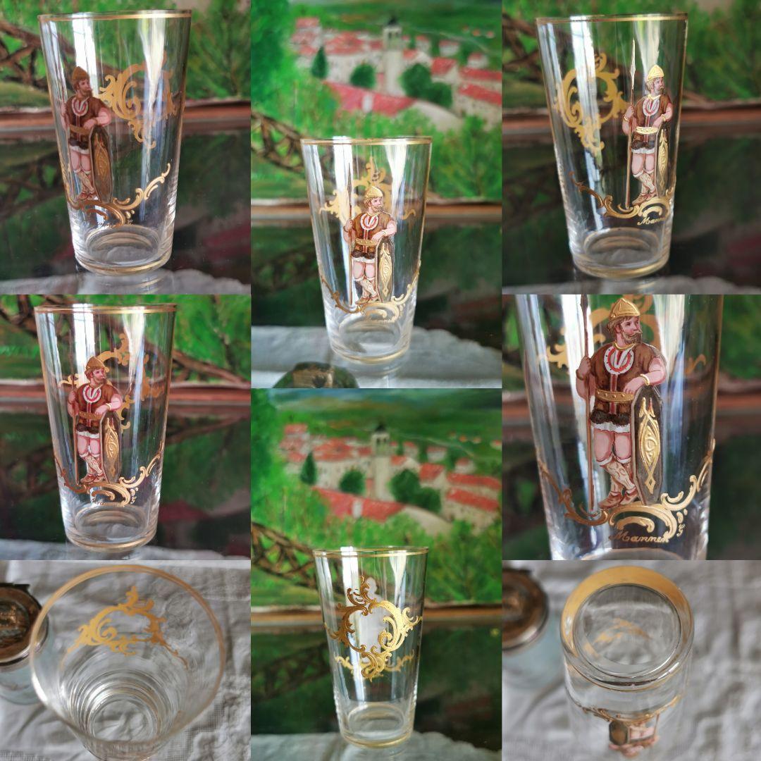 アンティーク ロブマイヤー ウィーン 手描エナメル金彩 オペラ歌劇ショットグラス