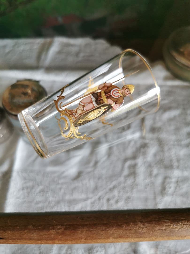 アンティーク ロブマイヤー ウィーン 手描エナメル金彩 オペラ歌劇ショットグラス