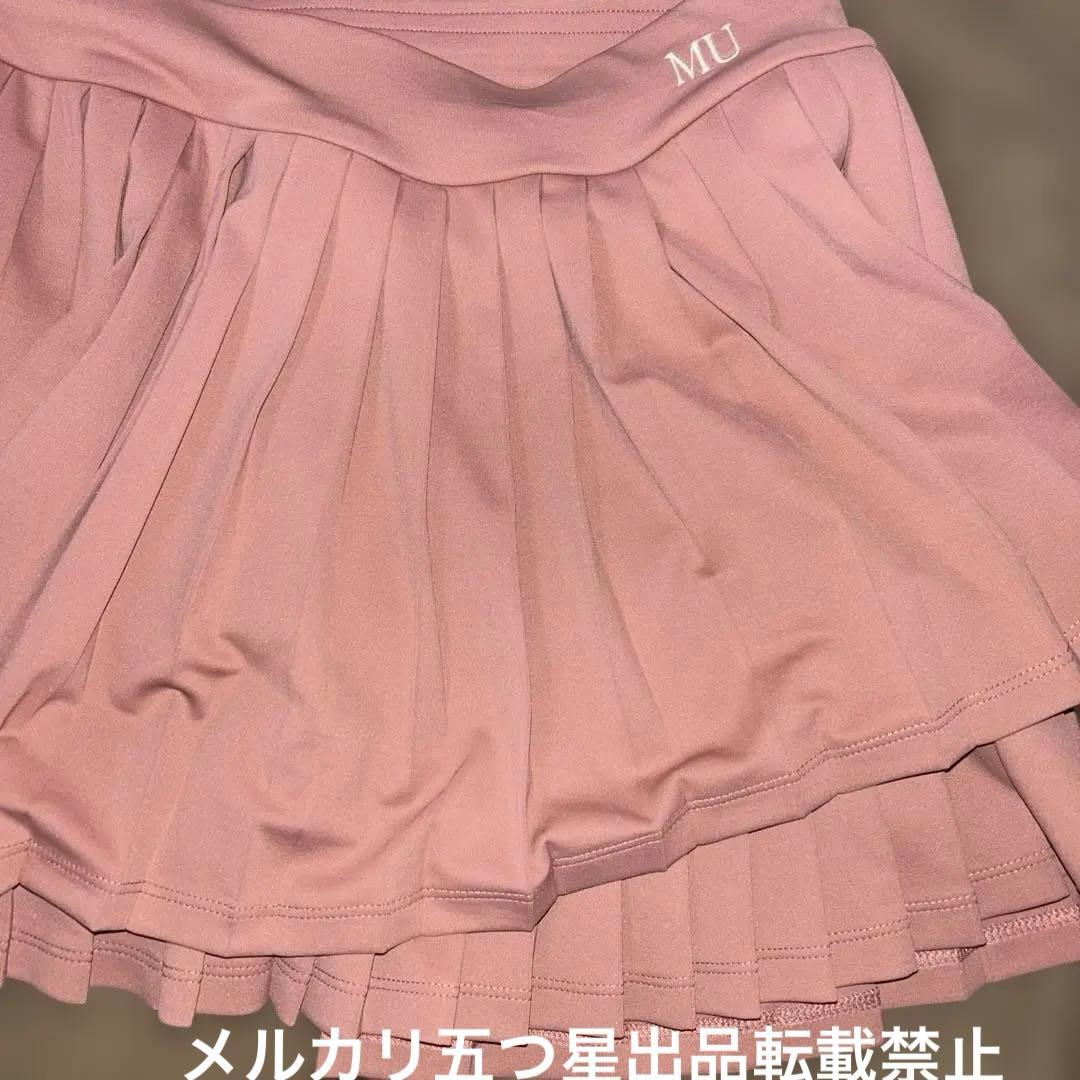AdmiralコラボmuピンクLプリーツスカートテニスウェアスコートレディース
