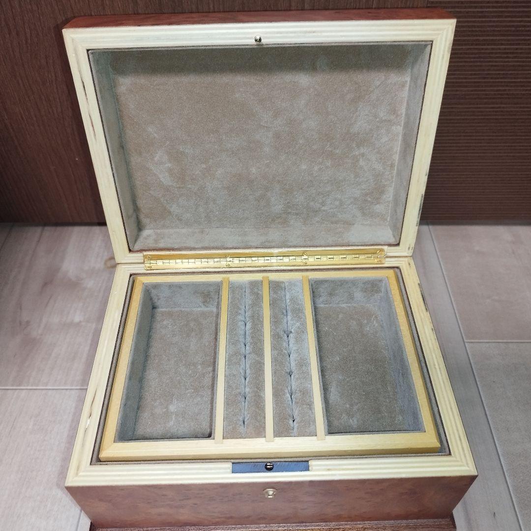 【美品】AGRESTI ジュエリーボックス 2段 宝石箱 鍵付き イタリア製