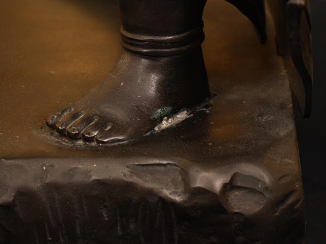 BK259　本物保証　般若純一郎 作　「 不動明王立像 」 ブロンズ　高さ98㎝