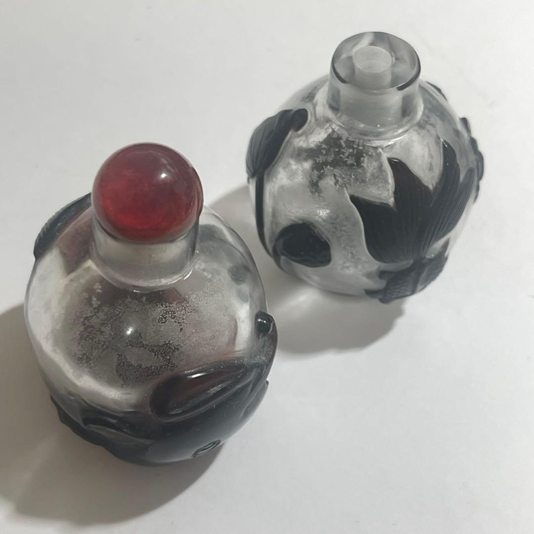 鼻煙壺　嗅ぎタバコ入れ　中国美術　ガラス工芸　　アンティーク　50年前に購入