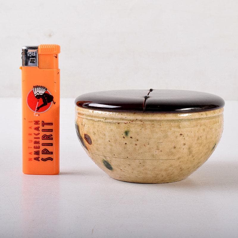 茶道具　瀬戸焼　黄瀬戸　茶入　蓋付　時代箱　C　R8088