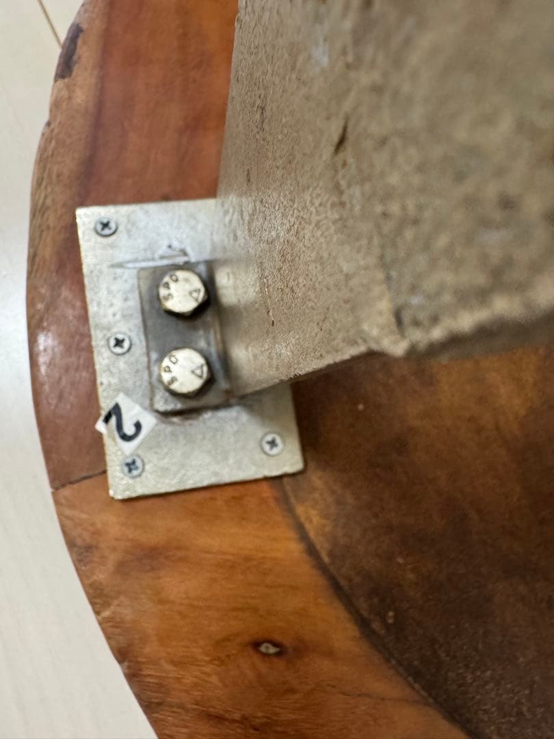 journal standard◆ 木製パッチワーク円卓 金属キャスター付き