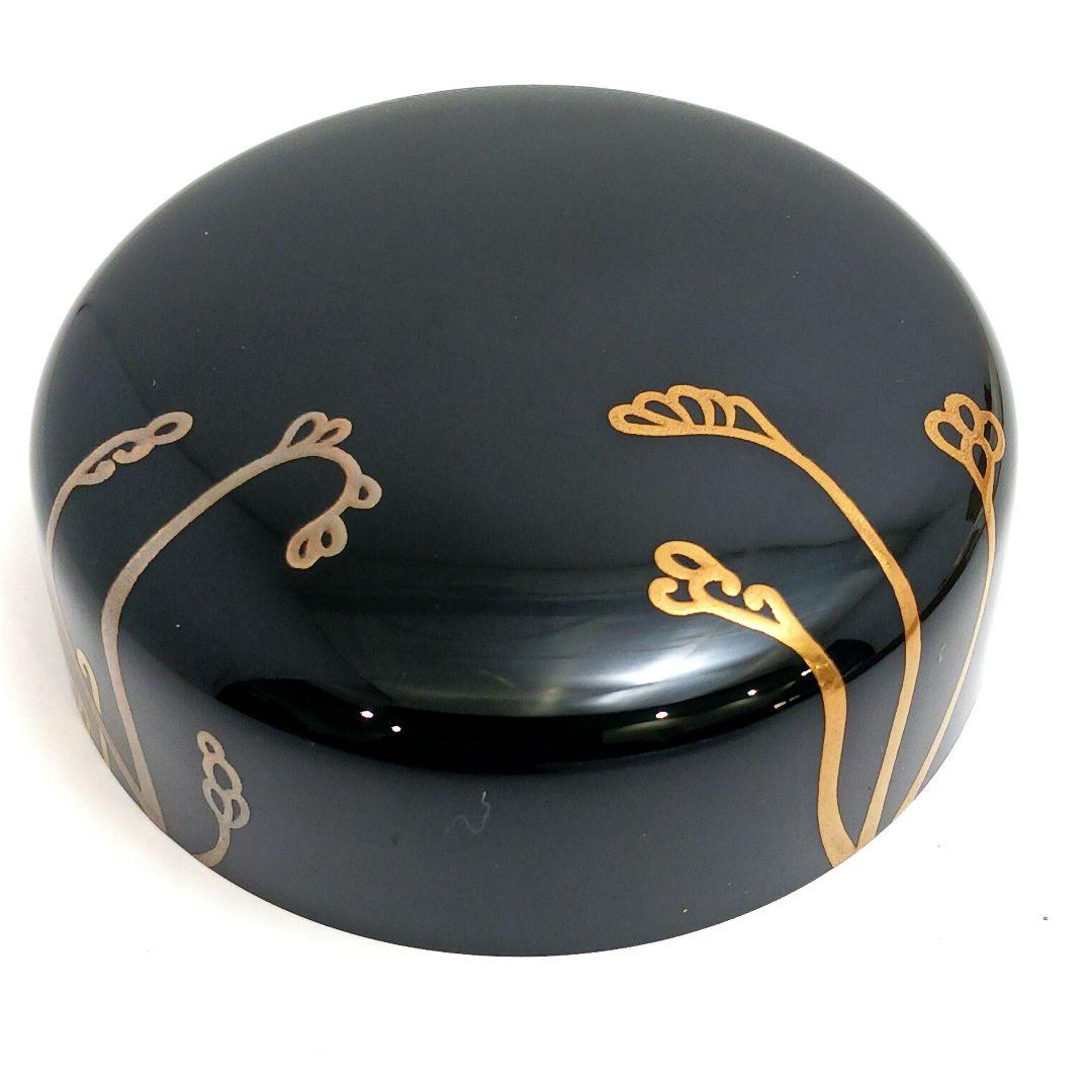 Y3031-5 茶道具 塗師 静峰作 金蒔絵 早蕨 棗 共箱　　ma　ち