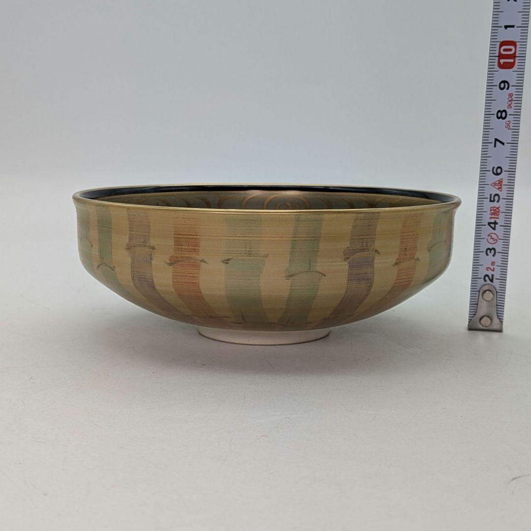 加藤清峰 京焼 黒地金彩茶盌 共箱合布栞 清水焼 抹茶碗 抹茶茶碗 茶道具 茶器