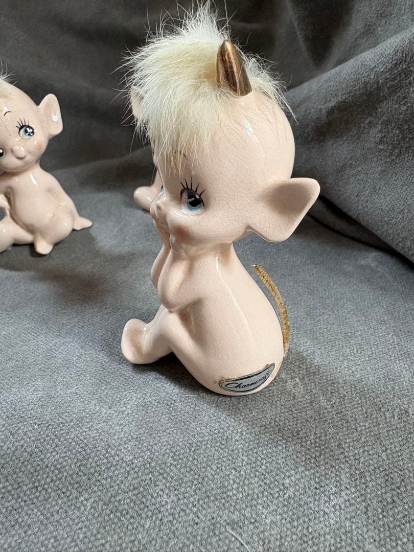 陶器製人形 3体セット　Vintage Rare Charmcraft