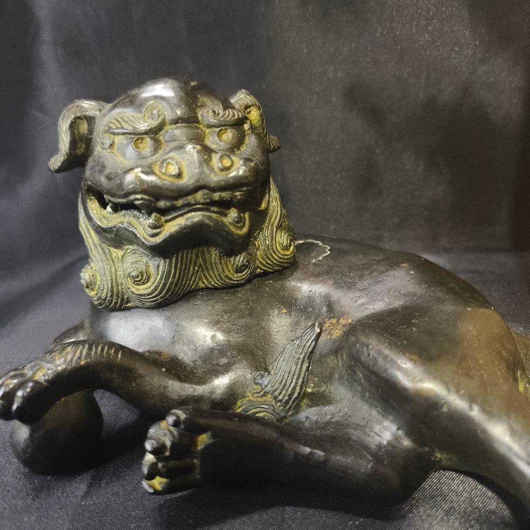 中国古美術 古銅宣徳香炉 臥獅炉 時代物 香道骨董 コレクター放出美品 茶道具
