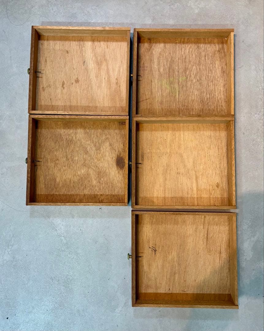 木味の小引き出し5段 レトロインテリア収納　レトロ雑貨好きに