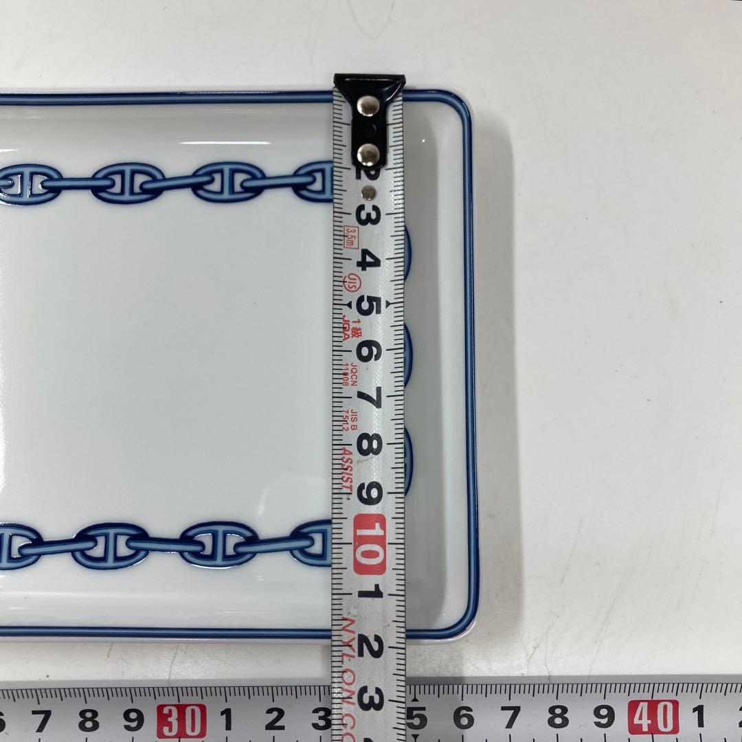 エルメス　シェーヌダンクル　スクエアプレート　箱付　タニチ横16cm 縦12cm