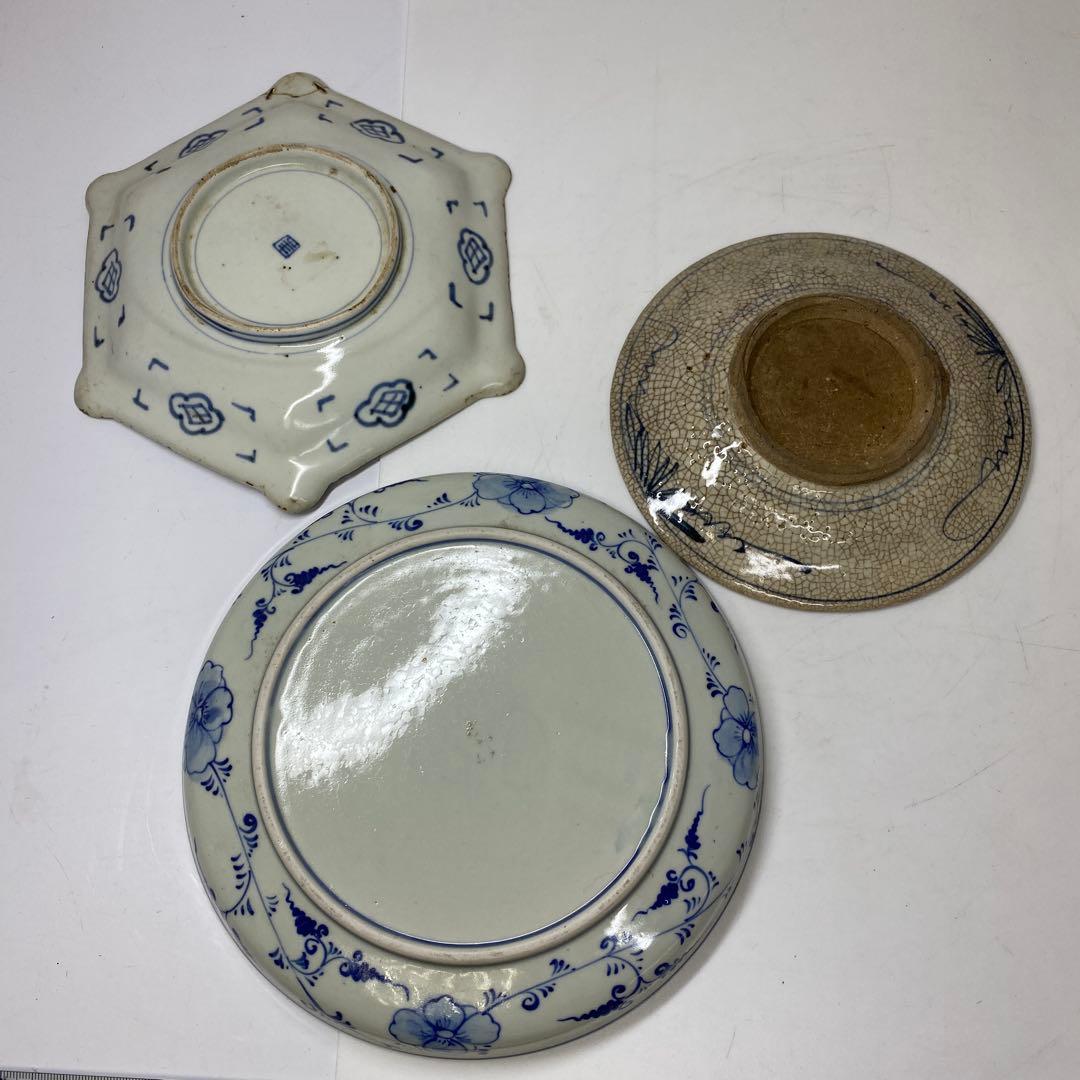 古伊万里　染付盃洗　中皿　蕎麦猪口色々　9点タコサ　東さ7-0323②