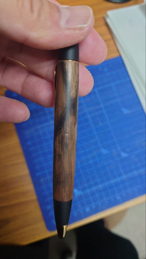 野原工芸　超特上黒柿孔雀杢MPと特上黒柿BPセット