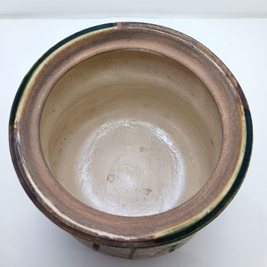 Y2228-2 茶道具 山口錠鉄 織部水指 共箱　こ