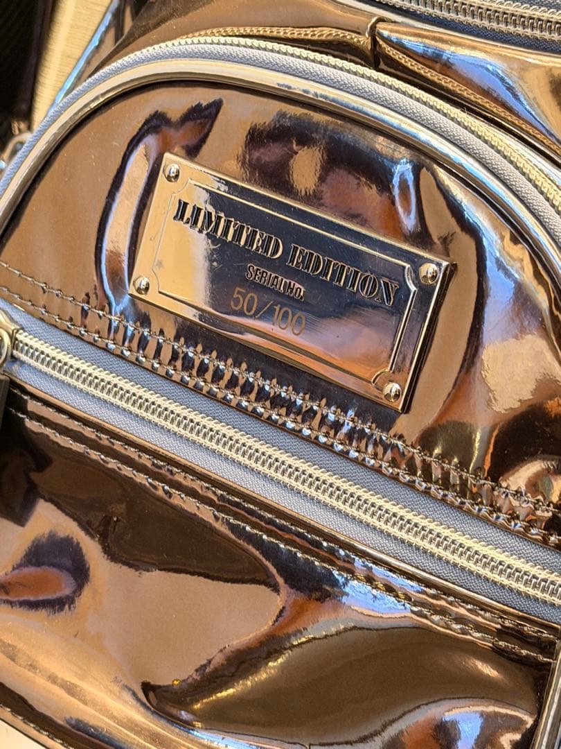 ひ*り様 GET BIRDIE シルバーゴルフバッグ