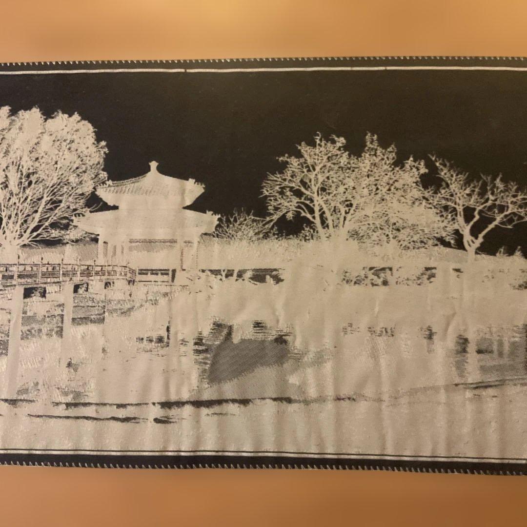 中国北京颐和園知春亭の刺繍風景画、アンティーク