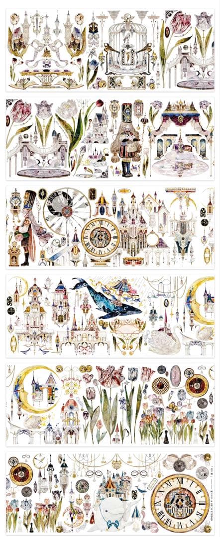 《在庫処分セール》海外　マスキングテープ　装飾系　貝殼、ホロ、虹光pet　14点