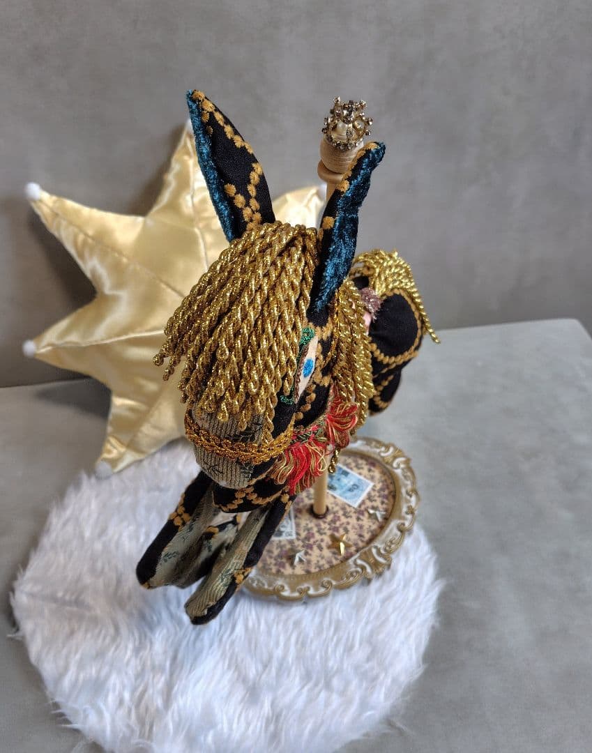 【カルーセルシリーズ】黒毛の木馬ぬいぐるみ