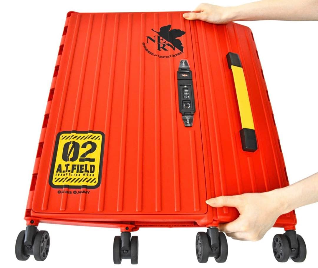 エヴァンゲリオンAT.FIELDコラボバージョン折り畳みキャリーケース　レッド