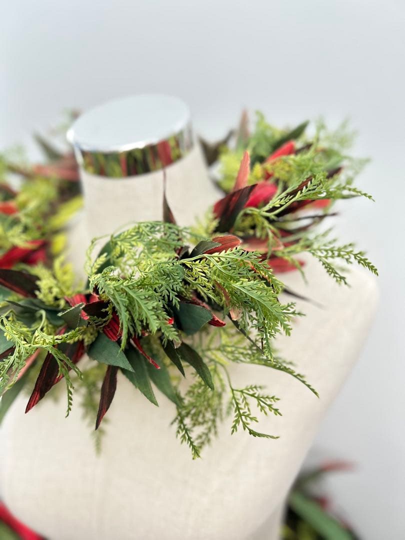 2215. タヒチアン　ティーリーフ　ヘッドバンド ヒップベルト　レイポウ