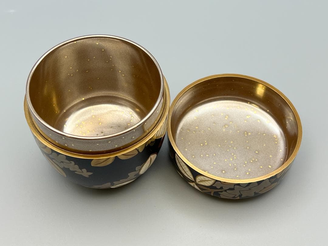 大棗　月に萩　内銀地平目　英文作　共布　共箱付き　作家物　茶道具　未使用