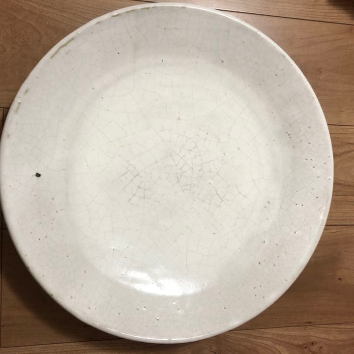 古美術品◼️蔵から出て来た、白い釉薬が美しい超特大サイズのお皿、花道具、茶道具