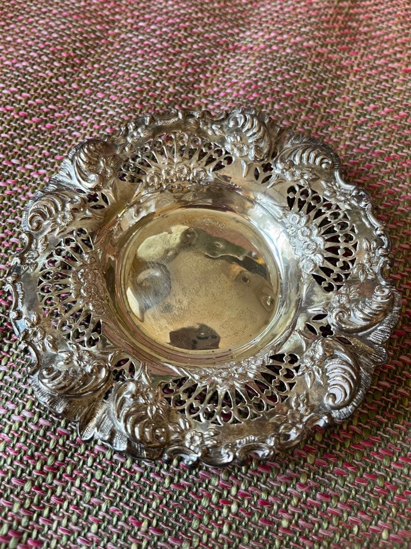 純銀　シルバー　ボンボンディッシュ　小物 アンティーク　2個セット