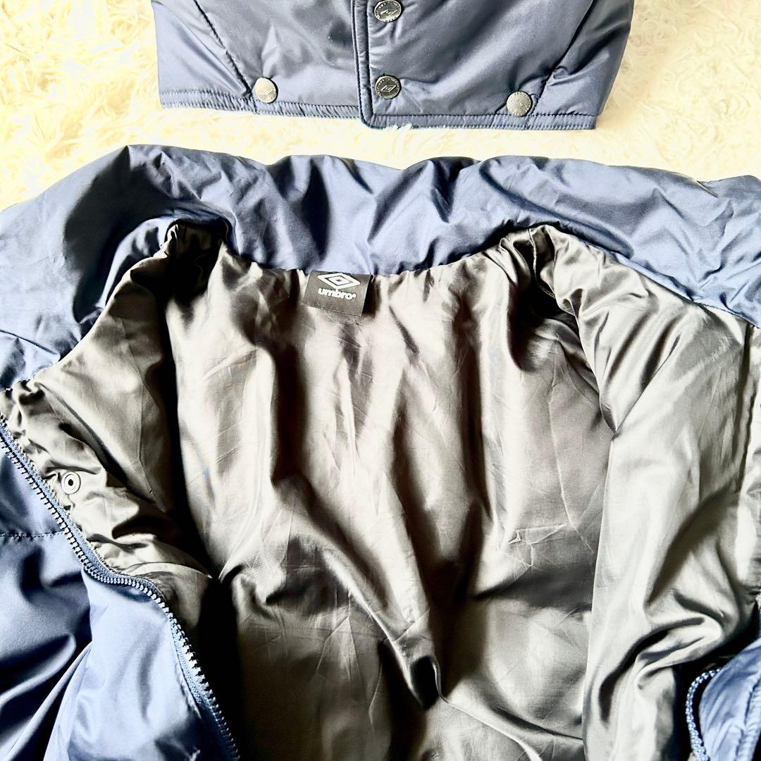 【未使用級】UMBRO アンブロ ダウン ロング　ベンチコート Ｏサイズ　濃紺
