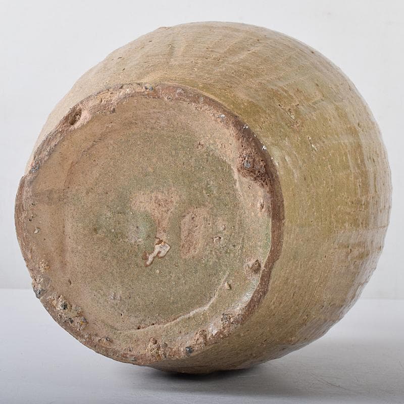 中国　越州窯青磁　碗口瓶　金継ぎ直し　時代箱付　M　R7948B