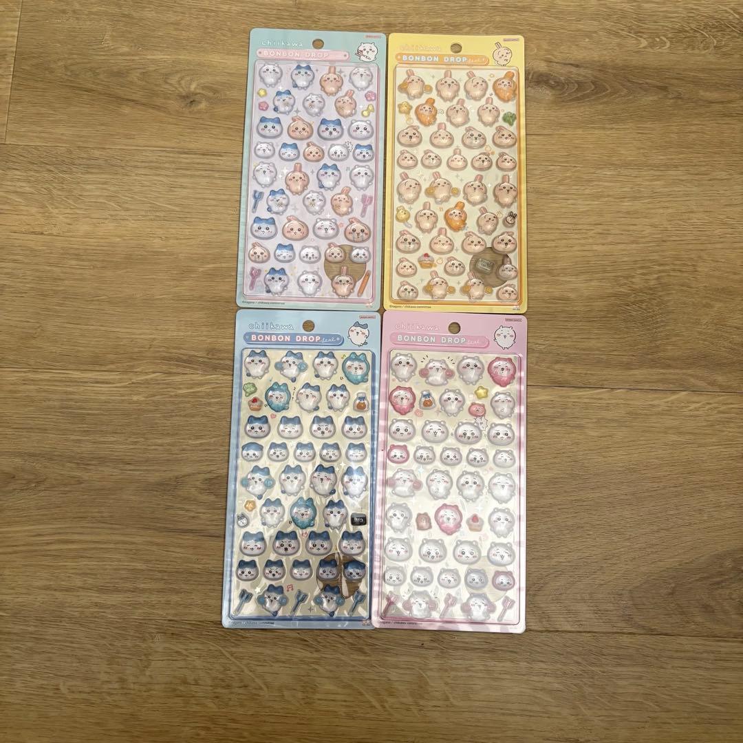 即日配送‼️ レア　ちいかわ ボンボンドロップシール 4種セット×15 計60