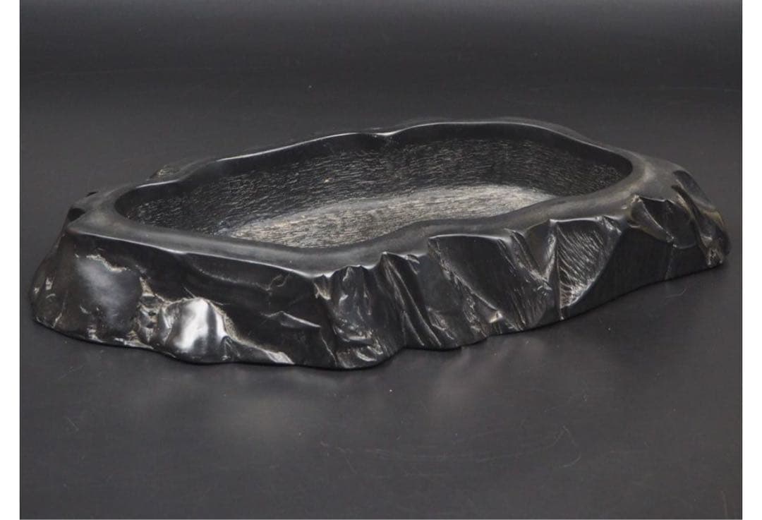 送料無料　時代物 　石彫り水盤　華道具茶道具