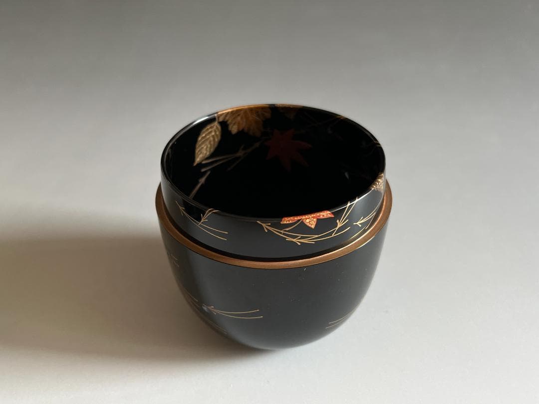 青森絋一　輪島塗　吹寄蒔絵　大棗　茶道具　薄茶器