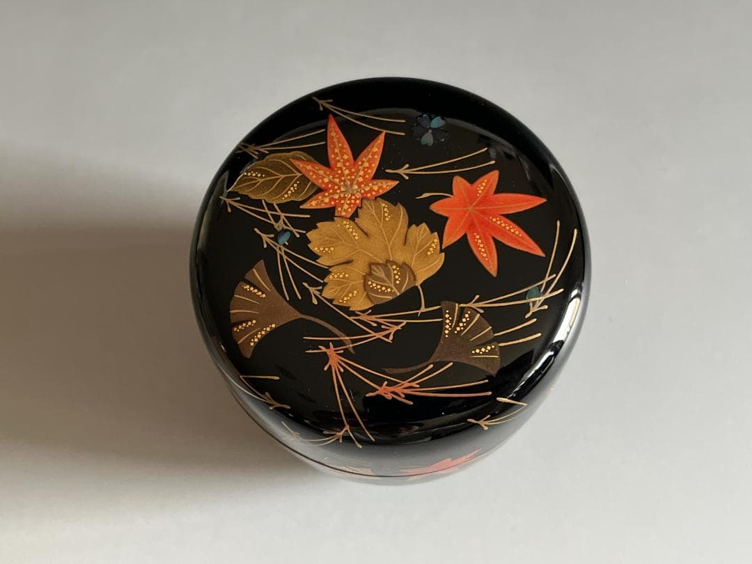 青森絋一　輪島塗　吹寄蒔絵　大棗　茶道具　薄茶器