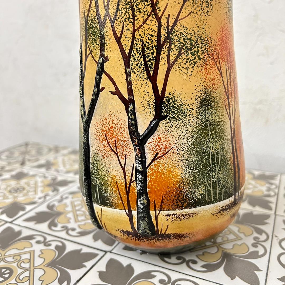 ドームナンシー 筒型　花瓶　高さ18cm 被せガラス　アンテルカレール　幹立体