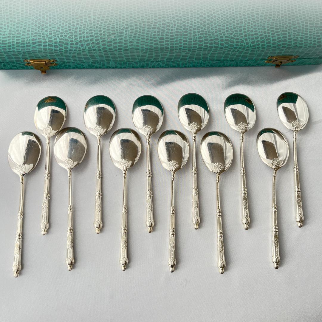 【SFAM】 ロシア様式のアイスクリームスプーン 12本組 仏蘭西 13.5cm