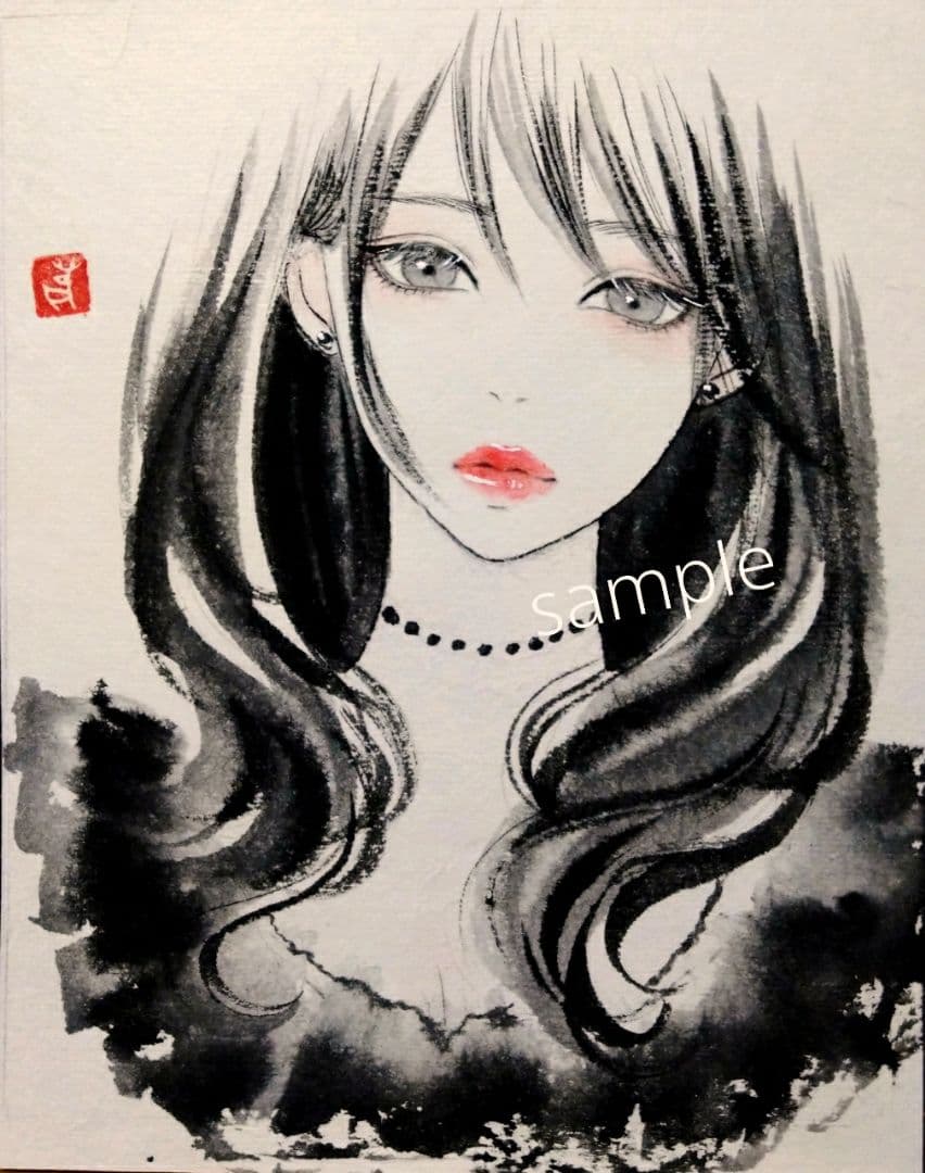 専用　絵画　肉筆原画　習作　墨絵　美人画