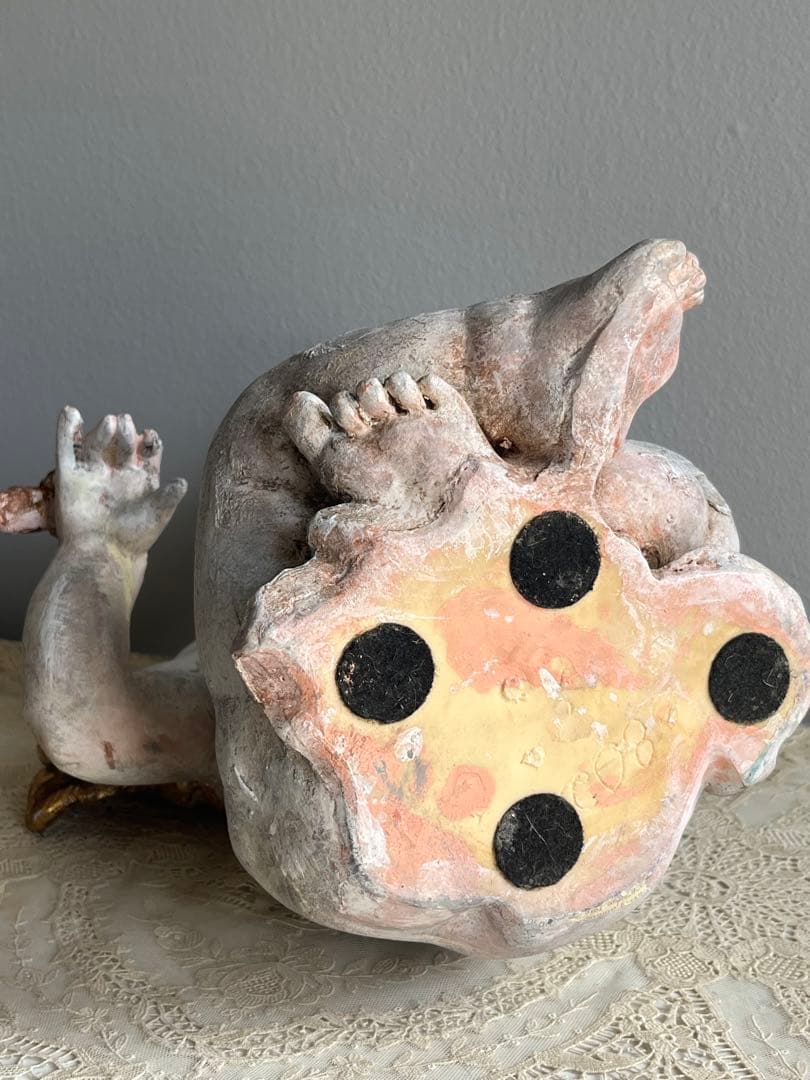 フランス製 ビンテージ アンティーク調 天使像 石膏製 室内装飾オブジェ