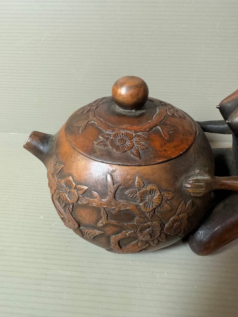 2856 中国骨董　大清乾隆銘　純銅製　聖女　急須　時代物