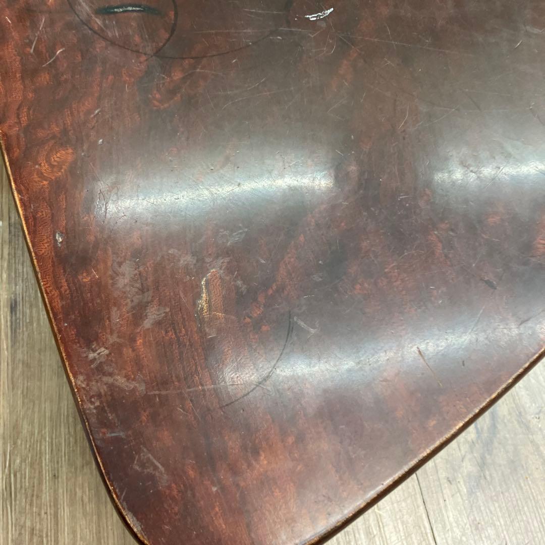 4F アンティーク 三角形 ミニテーブル 猫脚 螺鈿細工 飾り台 ヴィンテージ