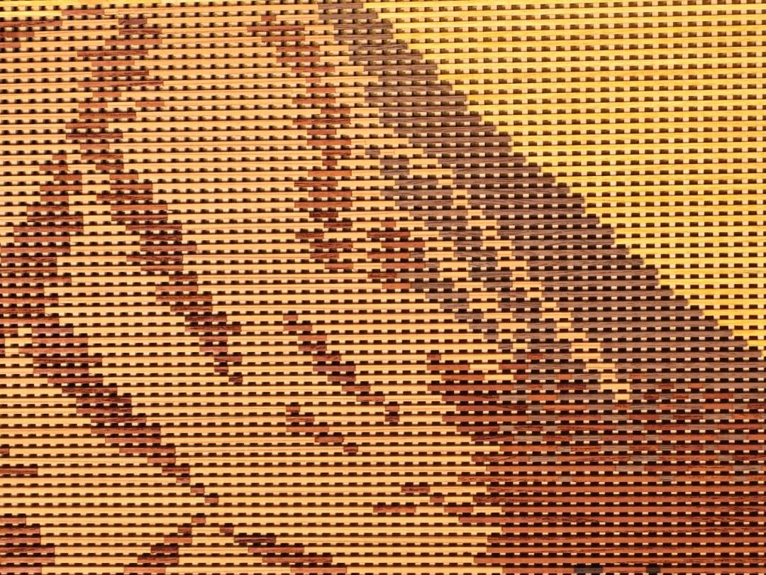 【真作】　BK277　塩澤正信 「 赤富士 」　組子工芸　希少木　黄布　タトウ