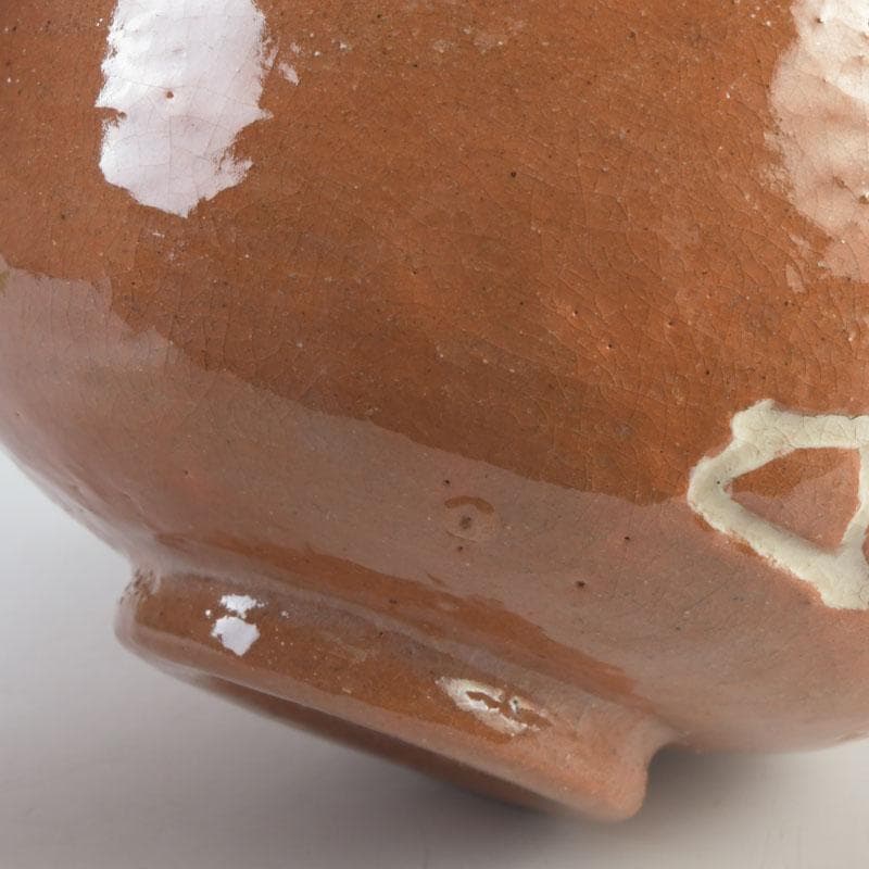 茶道具　楽焼　八事窯　五代　中村道年作　赤楽茶碗　共布共箱　V　9897