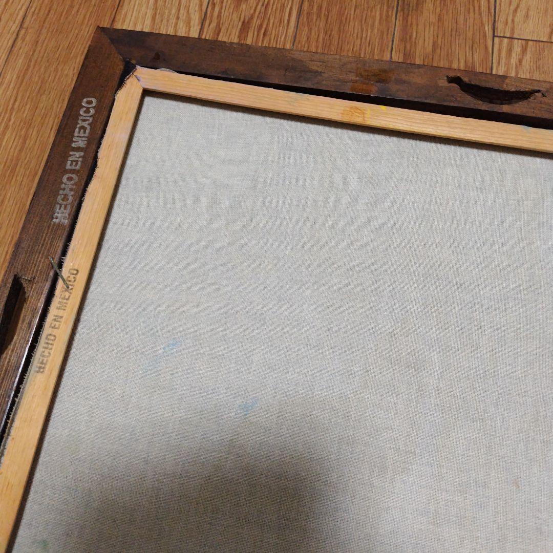 サンチェス ウルフ 狼 遠吠え 絵画 メキシコ 布地 お洒落 個性的 木製 額縁