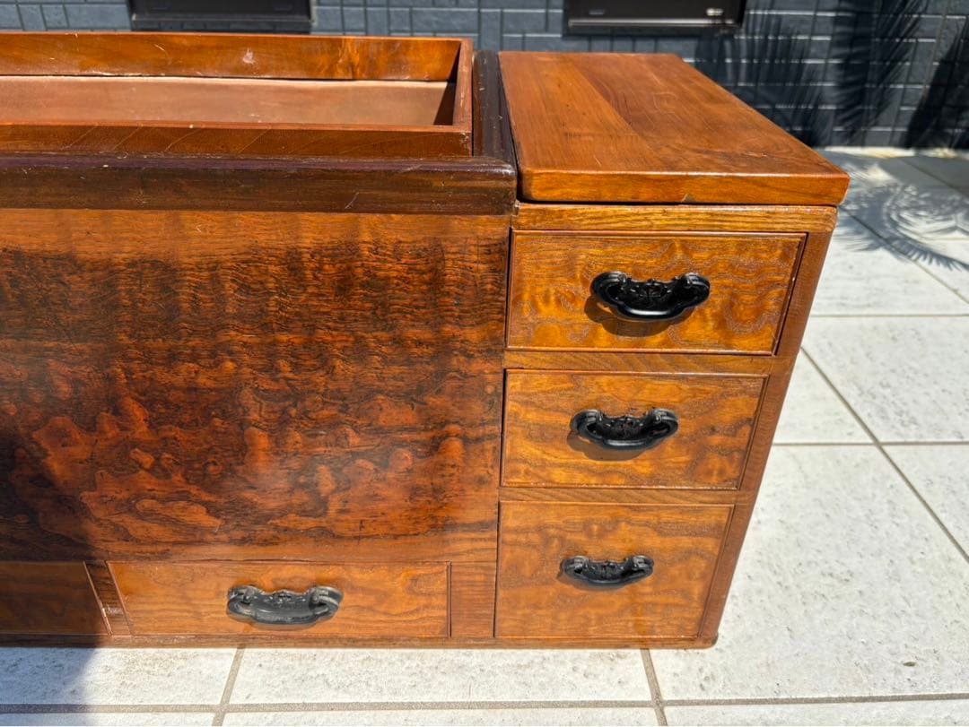 囲炉裏テーブル 座卓 引出し付き 火鉢 ローテーブル 手あぶり 暖炉 和家具