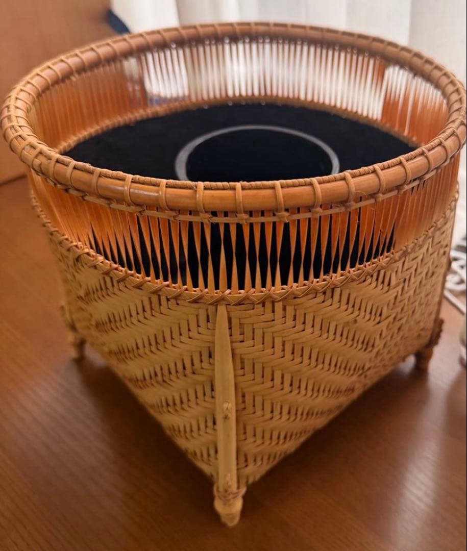 【未使用品】茶道具 炭道具　竹秀斎　淡々斎好写　清風篭 清風籠　炭斗 花入