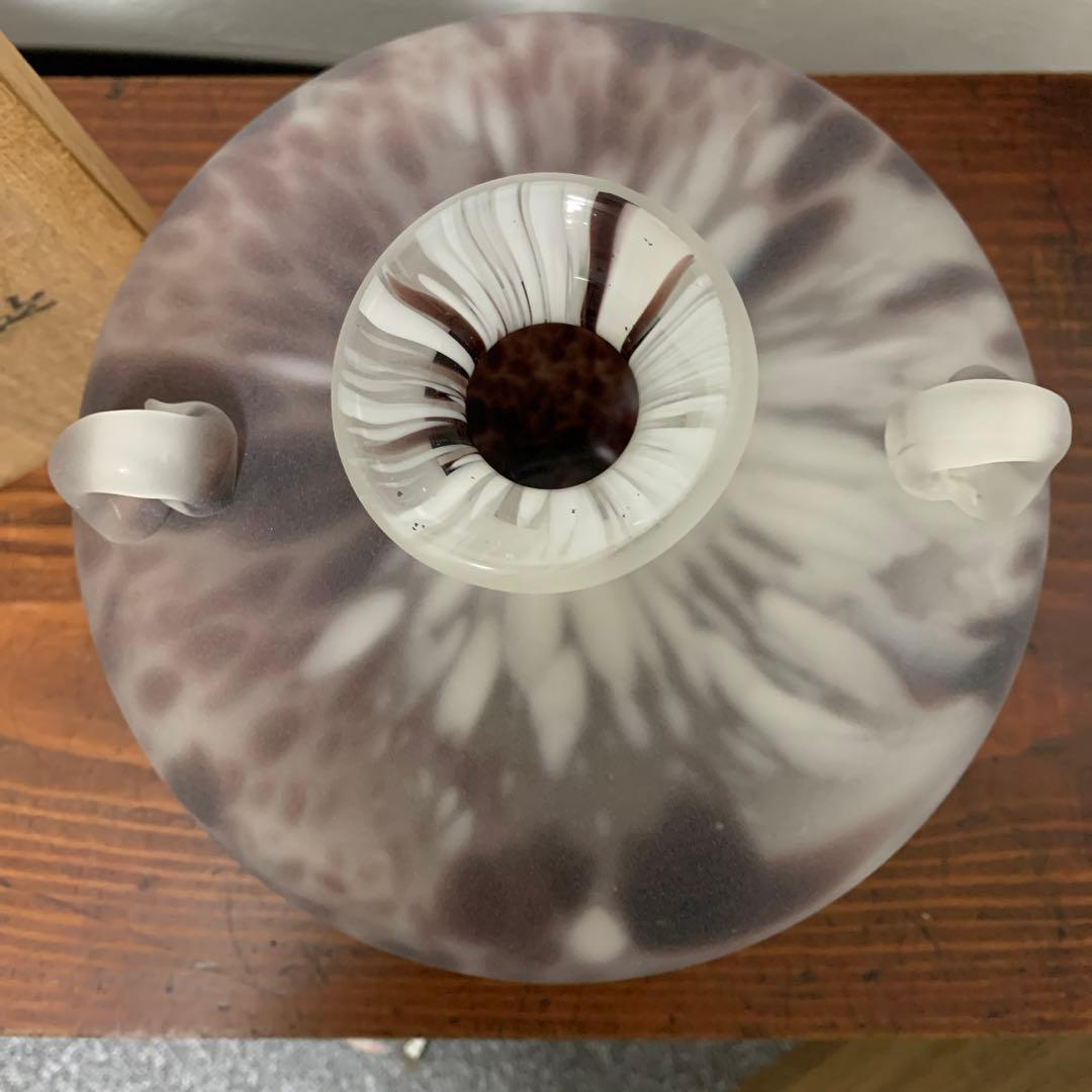 【藤田喬平】手吹花瓶　ガラス花器　骨董　アンティーク　インテリア